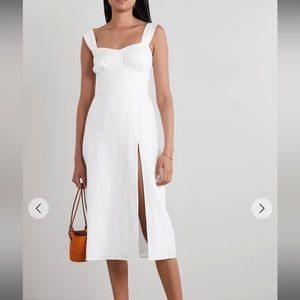 Reformation seaside linen dress white